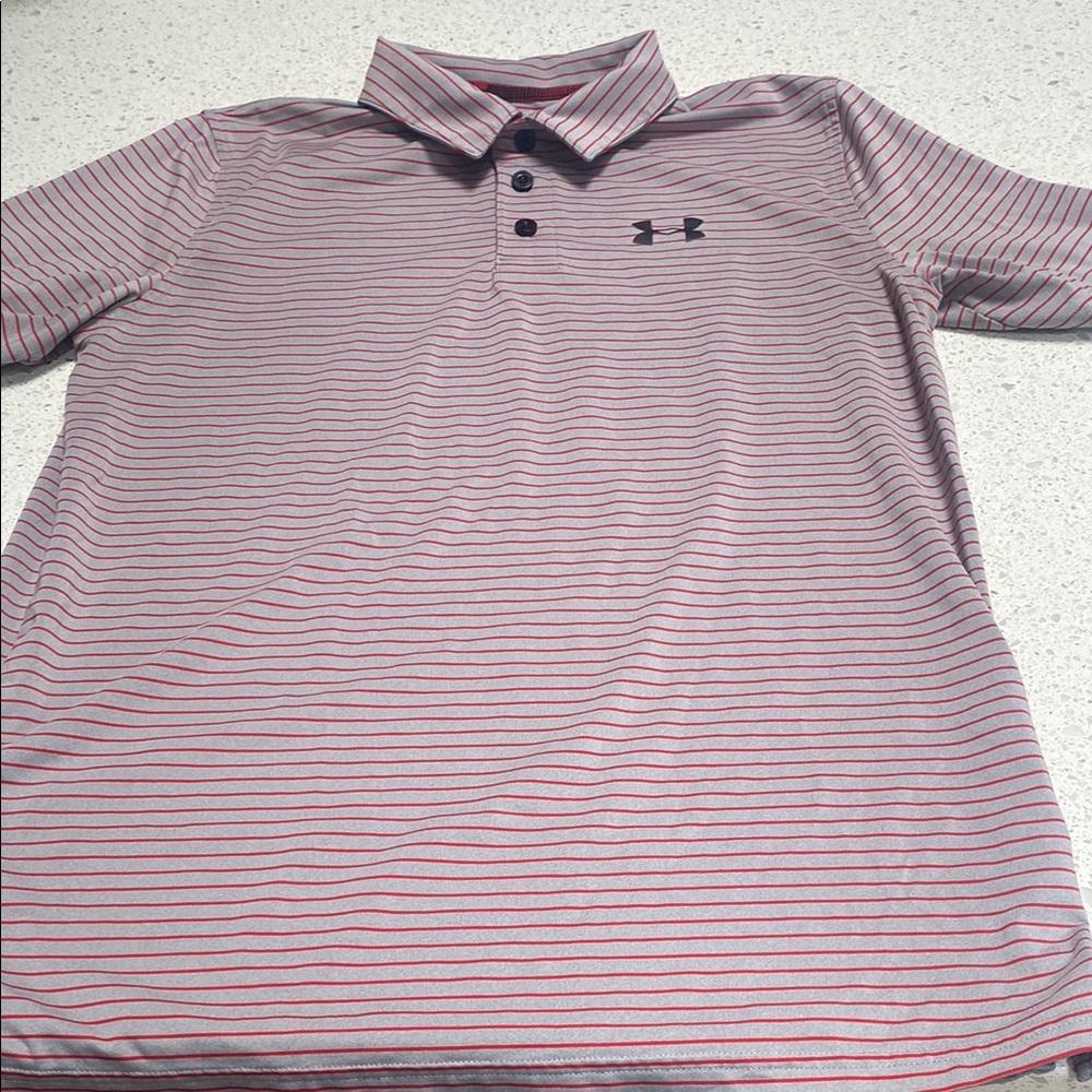 Under Armour Red and Gray Performance Polo Shirt